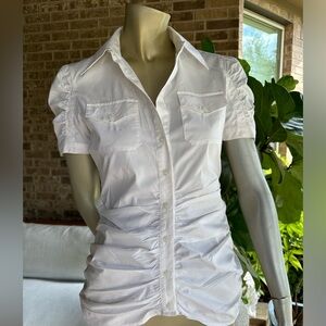 Laundry by Shelli Segal White Ruched top- 4